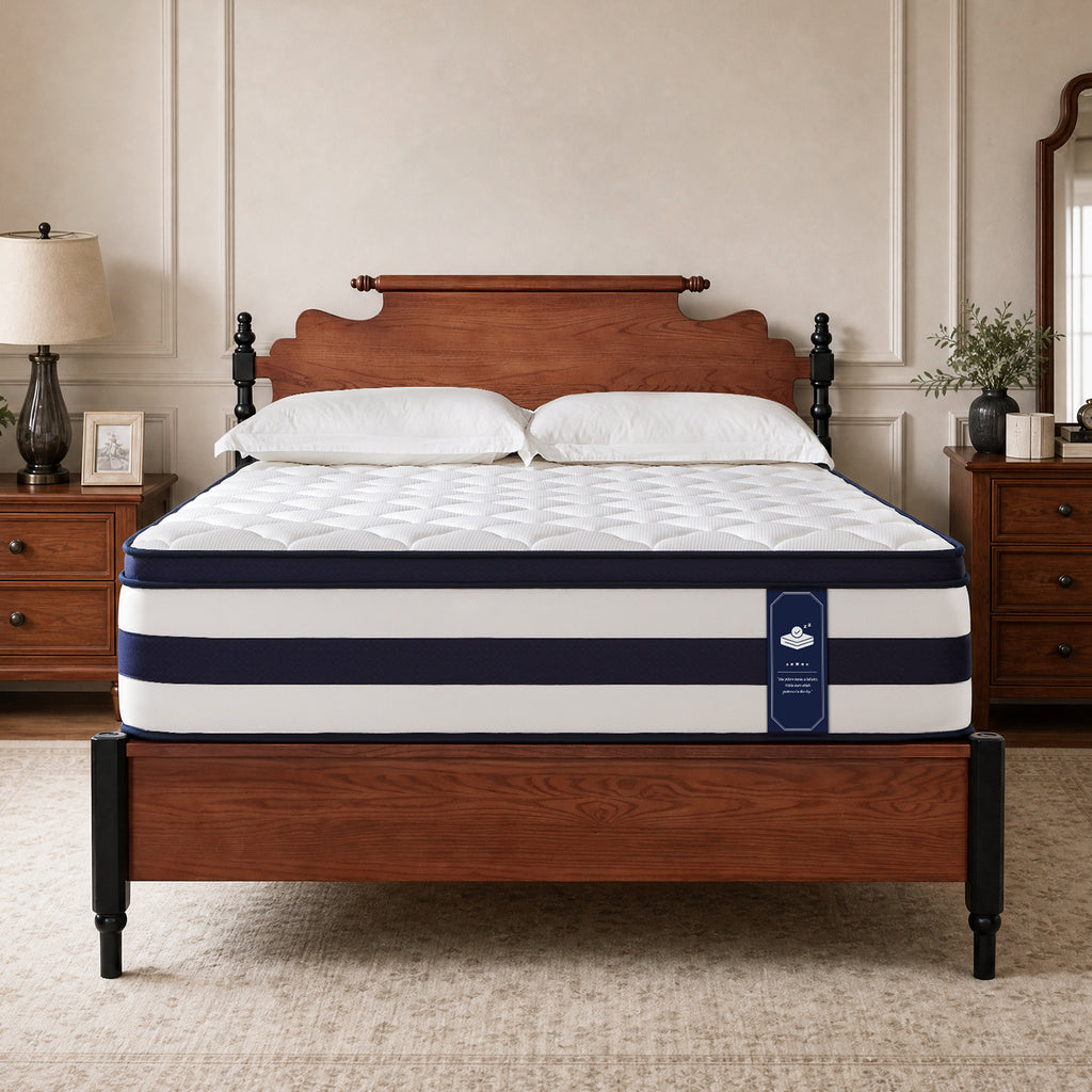 VorBed Mattress, 12 Inch Hybrid Mattress for Cooling and Breathable Sleep, Back Pain Relief, Firm Feel, Certipur-Us Certified, 120-Night Home Trial, Voya Collection