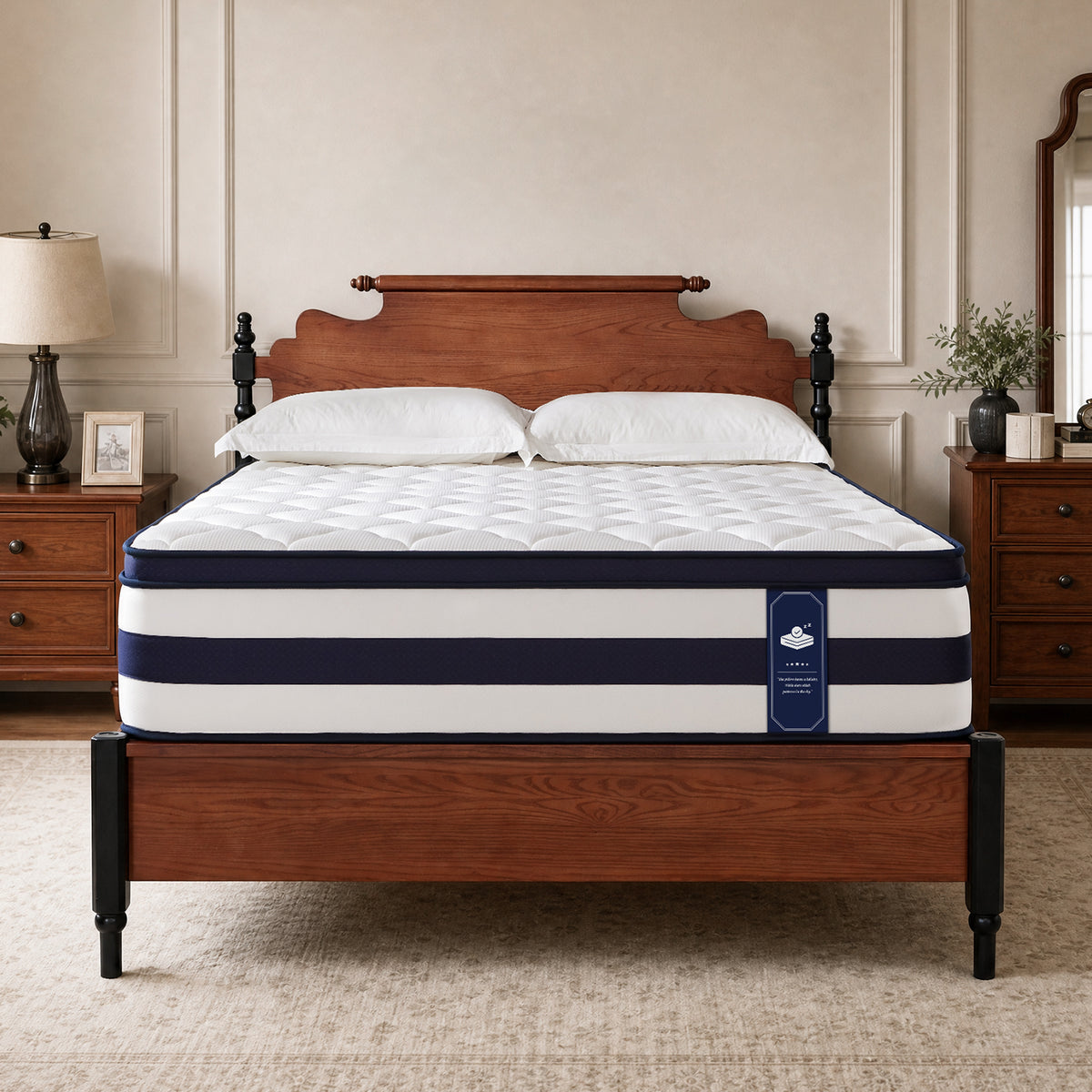 VorBed Mattress, 12 Inch Hybrid Mattress for Cooling and Breathable Sleep, Back Pain Relief, Firm Feel, Certipur-Us Certified, 120-Night Home Trial, Voya Collection