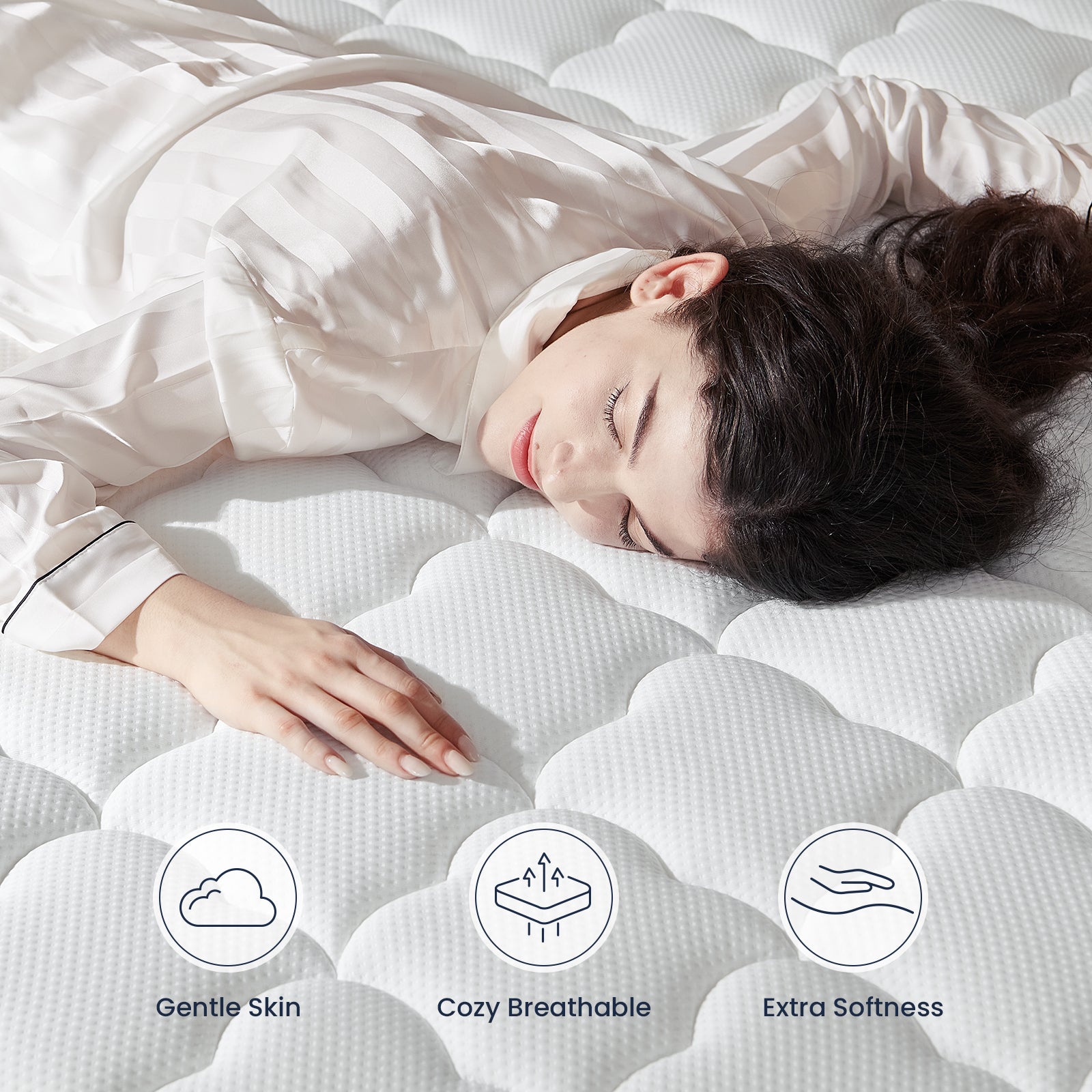 Vorbed 14 Inch Gel Memory Foam Sprung Hybrid Mattress