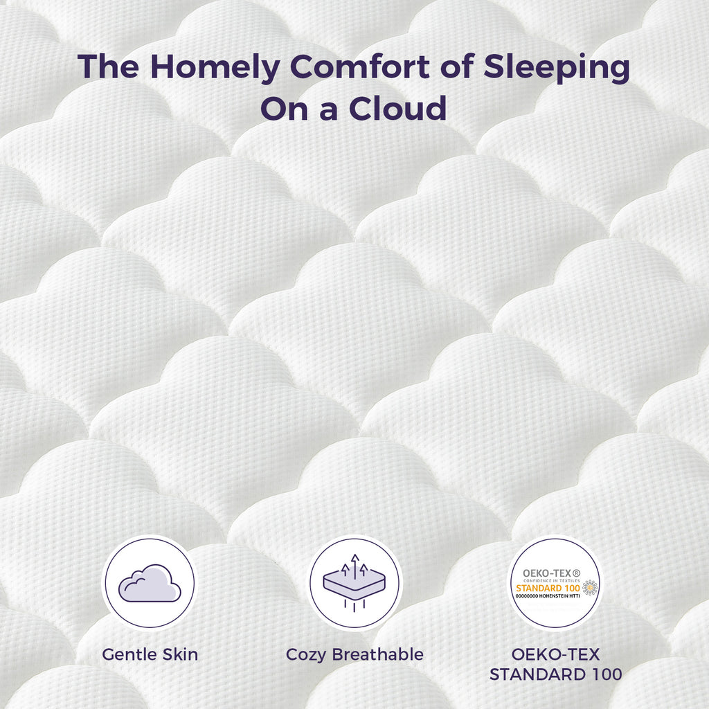 VorBed Mattress, 12 Inch Hybrid Mattress for Cooling and Breathable Sleep, Back Pain Relief, Firm Feel, Certipur-Us Certified, 120-Night Home Trial, Voya Collection