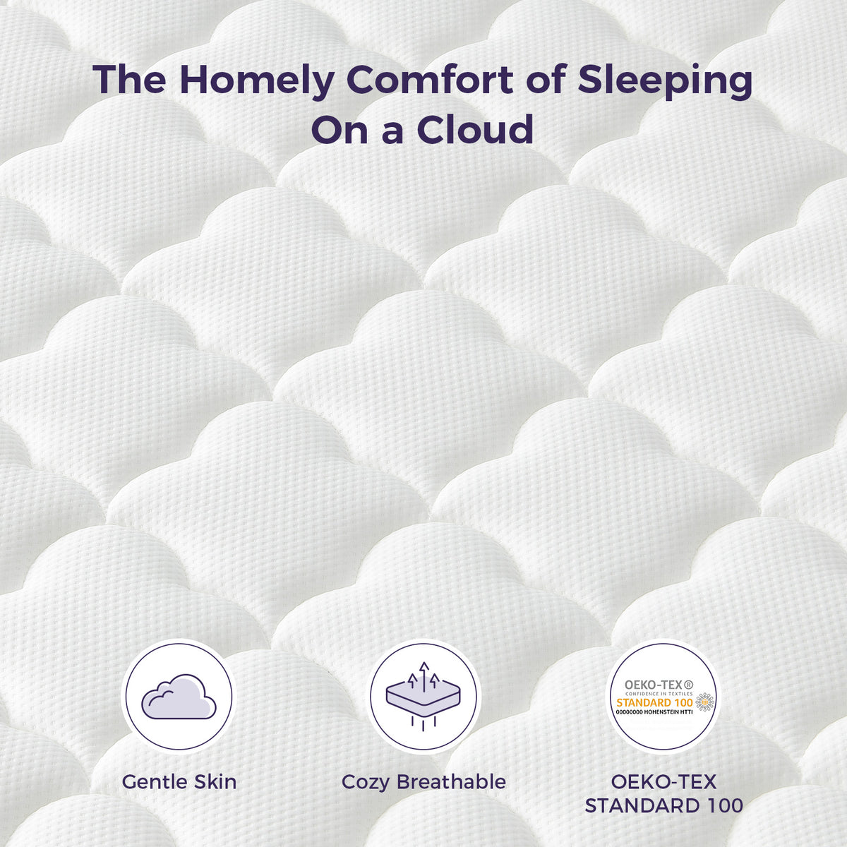 VorBed Mattress, 12 Inch Hybrid Mattress for Cooling and Breathable Sleep, Back Pain Relief, Firm Feel, Certipur-Us Certified, 120-Night Home Trial, Voya Collection