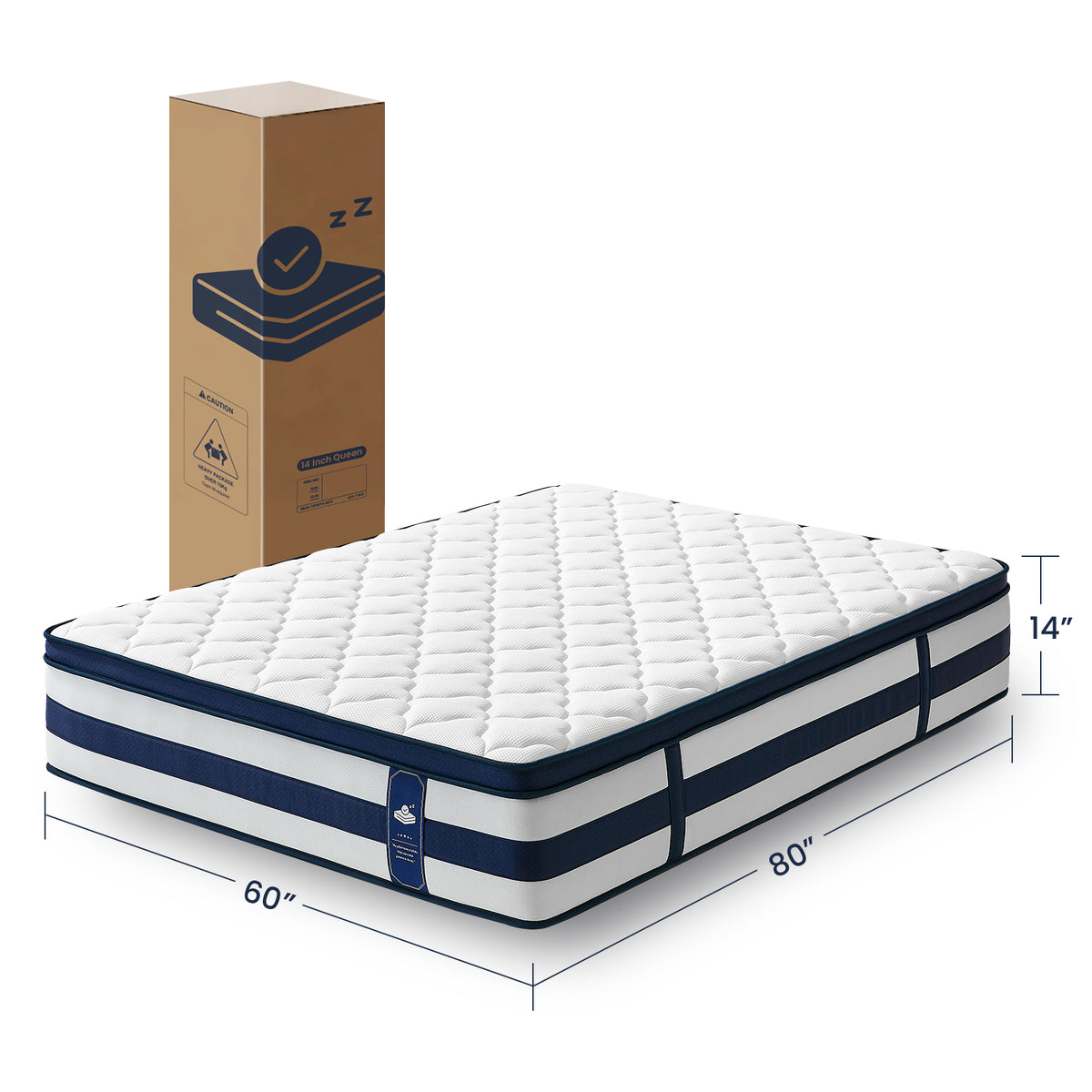 Vorbed 14 Inch Gel Memory Foam Sprung Hybrid Mattress