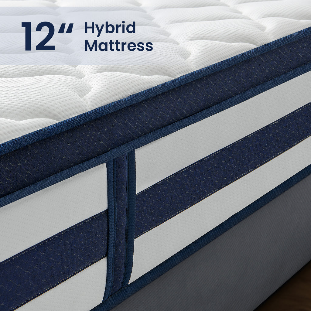 Vorbed 12 Inch Gel Memory Foam Sprung Hybrid Mattress