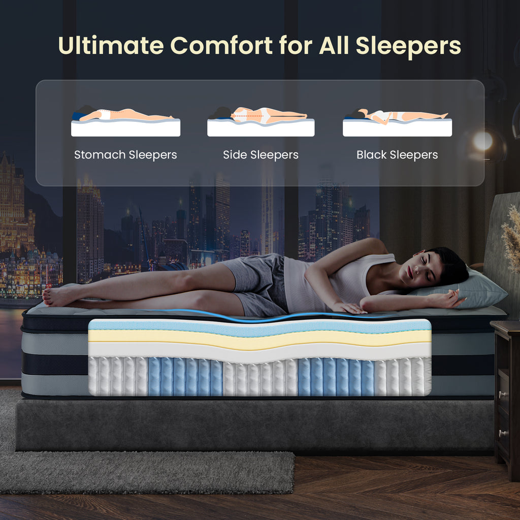 Vorbed 12 Inch Gel Memory Foam Sprung Hybrid Mattress